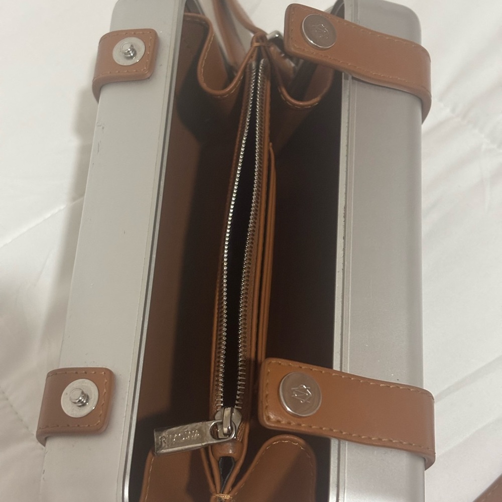 RIMOWA Silver Case with Tan Leather Accents - Picture 6 of 6